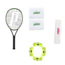 Prince tennis racket -Tour 100 P 26 ,Prince-Stage 2-Orange-Std tennis ball 1 DOZ with Wristband GR/WHTandHEAD BAND Pink White...
