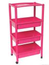 Princeware Cerolin Plastic Kitchen Rack Trolley, 4-Pieces...
