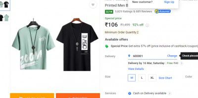 Printed Men Black, Blue T-Shirt