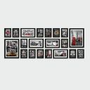 PRINTELLIGENT Photo Frame Set European Design Extra Large Wood Photo Frame Set of 20 Wooden Frames (Black)...
