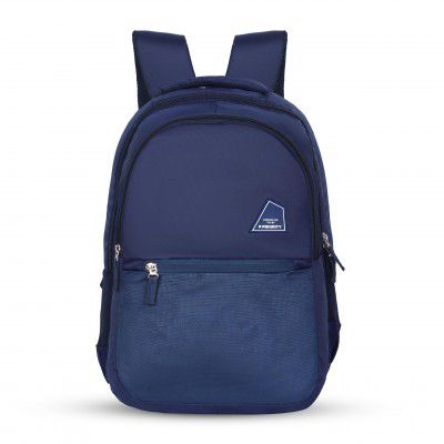 Priority 19 Inch Durable PU College Backpack For Boys & Girls | Casual Backpack For Unisex | Office Backpack For Men & Women (Large | Navy Blue)