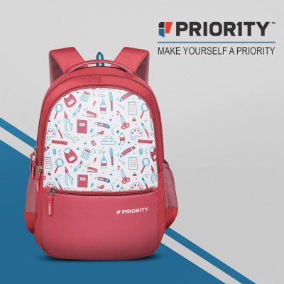 Priority Achiever 002 35 Liters Rose Polyester Stylish College Bag