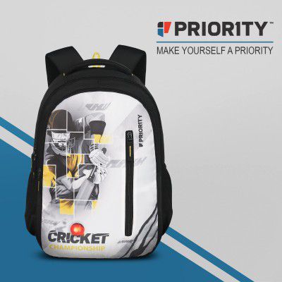 Priority Achiever 004 Cricket Championship 35 Liters Black Polyester Stylish College Bag (25888)