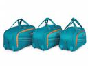 Priority ARC Set of 3 Aqua Blue Polyester 2 Wheel Duffle Bag | Travel Luggage (20",22",24" Inches)...