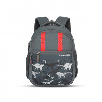 Priority Mischief Backpack | 16 Inch | 7 Years To 12 Years | School Bag For Kids - Grey