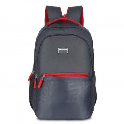 Priority Universalitres 003 Polyester 29 litres Dark Grey College Backpack For Boys & Girls - INV26321