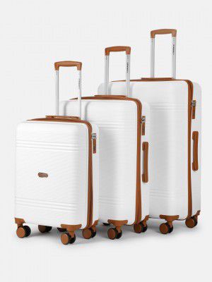 PriorityUnisex Set of 3 360 Degree Rotation Hard-Sided Trolley Bags