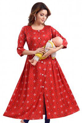 Priscilla RAYON COTTON FEEDING KURTIS FOR WOMEN WITH ZIPPERS 1123