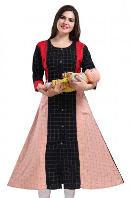 PRISCILLA Rayon Cotton Feeding Kurtis/Kurtas for Women with Zippers 1059