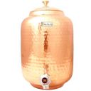 Prisha India Craft Pure Copper Water Pot Dispenser Tank, Hammered Design, Capacity 4000 ML...