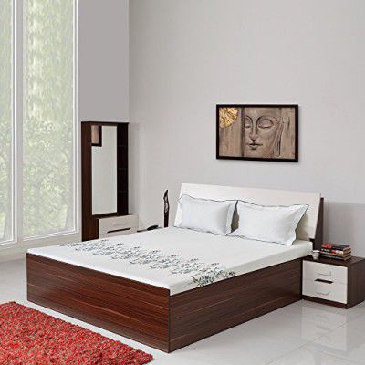 Pristina Engineerwood Queen Bed With Hydraulic Storage-Walnut