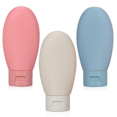 pristu 3pcs 60ml Travel Bottles for Toiletries Refillable Plastic Travel Containers Dispenser 