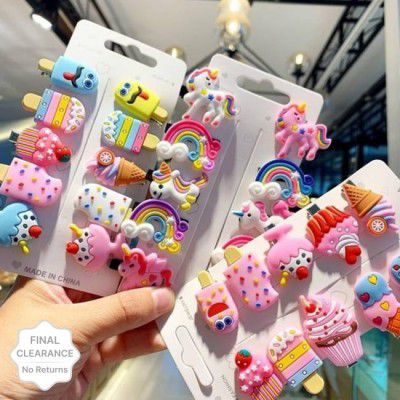 PRITI 20pcs Rainbow Unicorn Ice Cream Hair Clips Set Baby Hairpin For Kids Girls Toddler Barrettes Hair Accessories Hair Clip (Multicolor)
