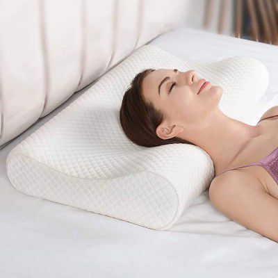 Privesh Cotton Memory Foam Pillow with Removable Cover White