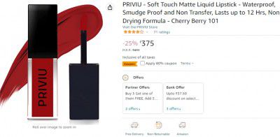 PRIVIU Lipstick Upto 85% Off | Apply Rs 80% Coupon