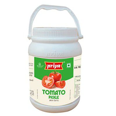 Priya Tomato Pickle with Garlic, 1Kg - Homemade Tamatar Achar - Traditional South Indian Taste…