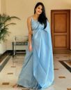 priyangkrita Self Design Banarasi Silk Blend Saree (Blue)...