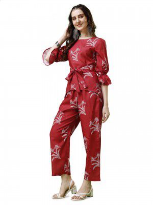 Priyashi Women's Printed Cotton Blend Kurta & Palazzo Set - Trendy Ethnic Ensemble