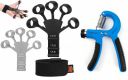 PRO365 Combo of 1 Adjustable Hand Gripper and 2 Finger Gripper Multi Tension 6 Months Warranty Strengthener for Gym Workout Hand Exercise Equipment...