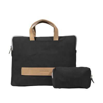 Probus Suede Polyester Water Resistant 13" to 15.6" Laptop Sleeve Bag with Utility Pouch