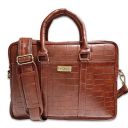 Probus Vegan Leather Bag For MacBook Laptop Messenger Bag Organizer Handbag - Brown...