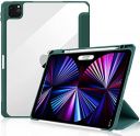 ProElite Hybrid Detachable Magnetic Case Cover for Apple iPad pro 11 inch 2021 3rd Generation with Pencil Holder, Dark Green [Transparent Back]...