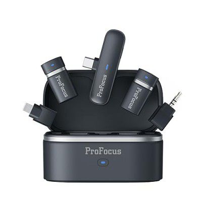 ProFocus 3in1 - Smart Wireless Microphone System | 100 Meter Transmission Range, 48-Hour Battery Life