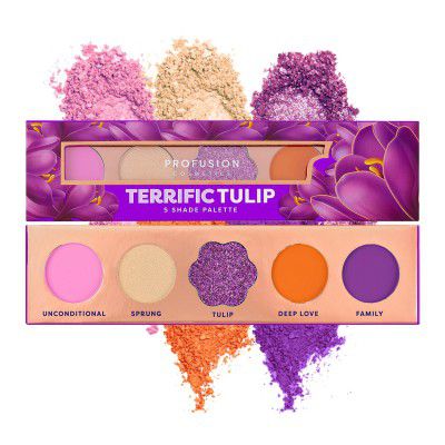 Profusion Cosmetics Blooming Hues 5 Shade Eye Shadow Pallete - Terrific Tulip (4.55 g)