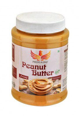 PROGAINZ Natural Creamy Peanut Butter 1kg Unsweetened Ingredients: Roasted Peanuts (100%)