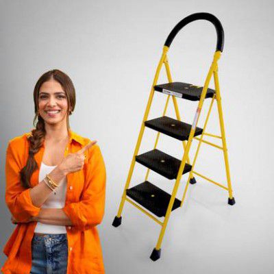 ProHome 4-Step Steel Ladder for Home With Anti-Skid shoes Steel Ladder 