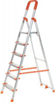 ProHome 6 Steps Ladder with Anti Slip Shoes Aluminium Ladder (With Platform)