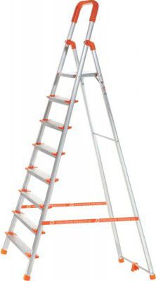 ProHome 8 Steps Ladder with Anti Slip Shoes Aluminium Ladder (With Platform, Tool Tray)
