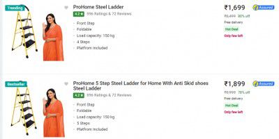 Prohome Step Ladders Starts @ Rs 1341