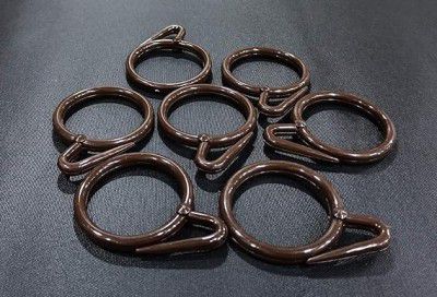 ProKart Premium Plastic Curtain Ring Hook for Doors Windows Bathroom Curtains 1.25 inch Ring Suitable for 1 inch Rod (Brown, 50)
