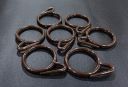 ProKart Premium Plastic Curtain Ring Hook for Doors Windows Bathroom Curtains 1.25 inch Ring Suitable for 1 inch Rod (Brown, 50)...