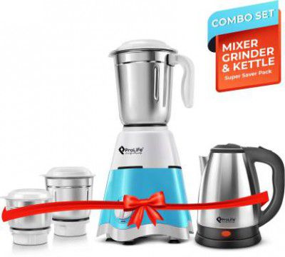 PROLIFE with Pride 2L Electric Kettle (2l) 750 W Mixer Grinder  (Elite Dlx | 3 Jars | White, Green)