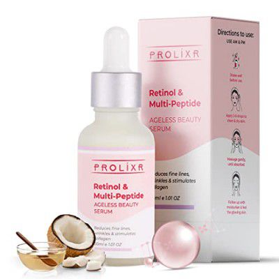 Prolixr Retinol and Multi Peptide Face Serum - 30ml | Anti Ageing Serum For Women & Men | Face Serum For Glowing Skin | Retinol Serum For Face | Suitable For All Skin Types