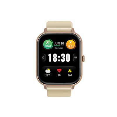 Promate Xwatch-C18 Superfit Smart Watch, 1.83” Display Bluetooth Calling, IP67 Water Resistant, 15 Days Battery Life, 100+ Sports Modes, Real-time HR Monitor, 100+ Customizable Watch Faces (Gold)
