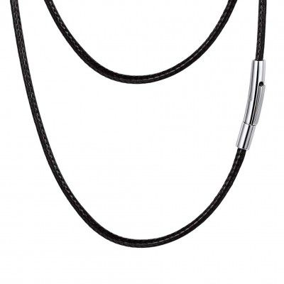 PROSTEEL Leather Necklace, Braided Cord, Waterproof Wax Rope Necklace, Men Women Personalized Custom Name Jewelry, 2mm/3mm, 16''-30''