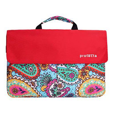 Protecta Charlie 13.3 Inch Stylish Laptop Bag, Ideal as Office Hand Bag or as Sling Bag Soft Velvety Interiors & Water Repellent Outer Fabric - (Attractive Indian Print)