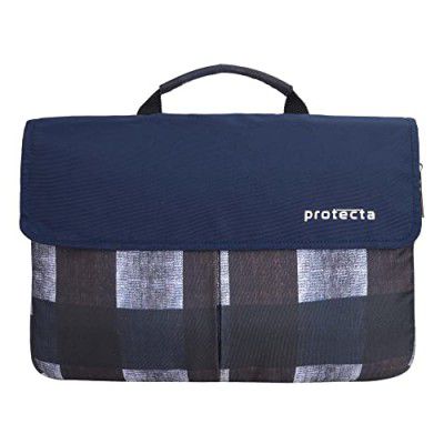 Protecta Charlie 14.1 Inch Stylish Laptop Bag for Women & Men, Ideal as Office Hand Bag or as Sling Bag Soft Velvety Interiors & Water Repellent Outer Fabric - (Distressed Checks Print)