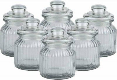 Protetto Glass Cookie Jar - 900 ml (Pack of 6, Clear)