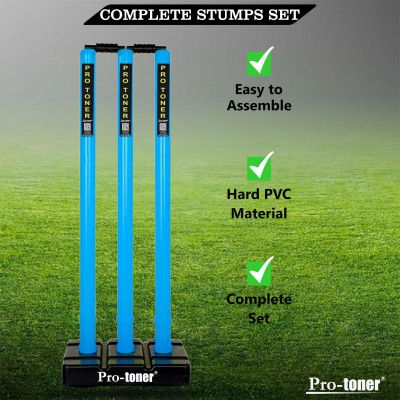 Protoner Cricket Stumps Set with Base and 2 bails