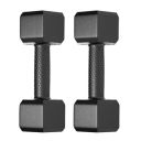 Protoner Pair of 1 kg Each PVC Dumbbells Set Hex, Black...
