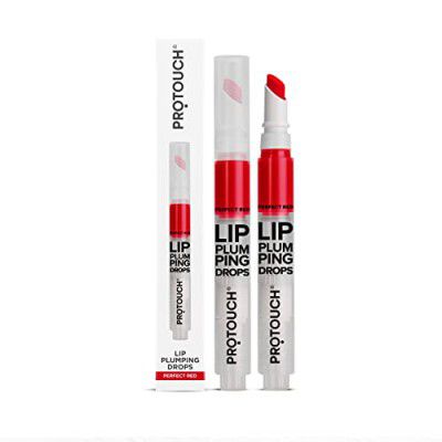 PROTOUCH Lip Plumping drops | Volumizing Lip Gloss | Plumping Effect | Hydrating Tint Finish | 8 Hours long Stay | Enriched with Caffeine & Grape seed extract | Vegan | Perfect Red