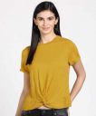 Provogue Casual Regular Sleeve Solid Women Yellow Top...