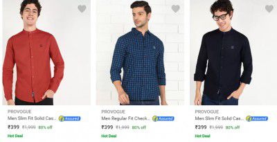 Flupkart : Provogue Casual Shirts Starts ₹416