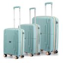 Provogue Lumina Hard-Sided PP Trolley Bag Set of 3 | Expandable Space with 8 Wheels Trolley Bags for Travel |Lightweight with Combination Lock|5 Year Warranty (Turquoise Blue)...