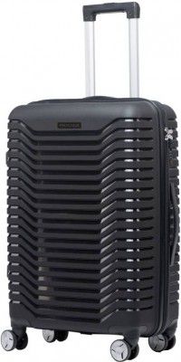 PROVOGUE Medium Check-in Suitcase (65 cm) 4 Wheels - Hard Sided 4 Wheel Spinners, Expandable Bag Trolly - Black