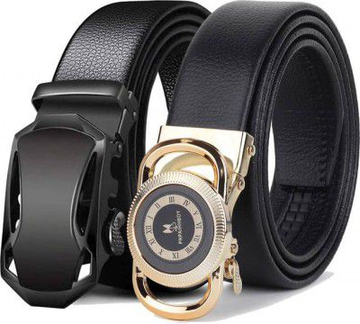 PROVOGUE Men Black Artificial Leather, Texas Leatherite Belt